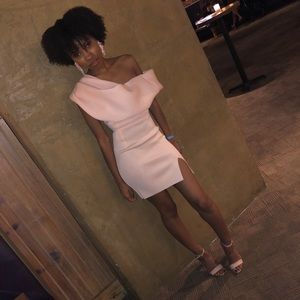 Petite mini dress with fold detail